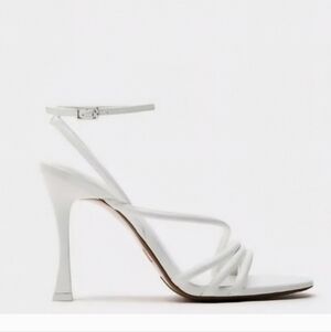 ZARA White Strappy Heels Size 8